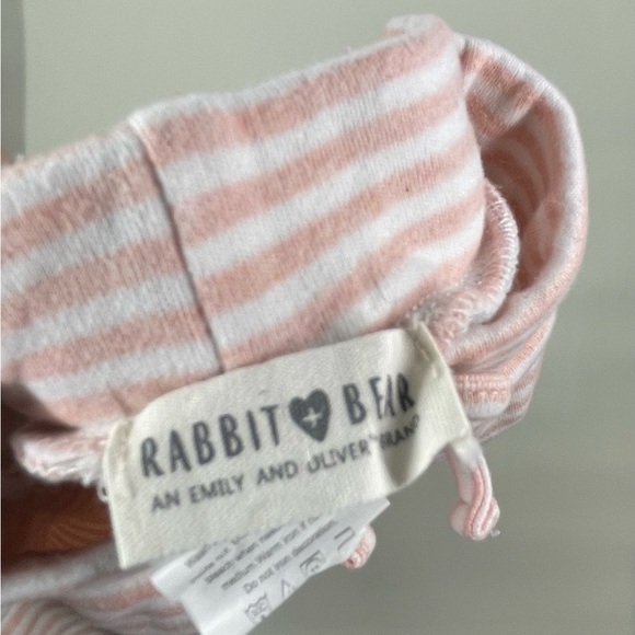 RABBIT+BEAR Pants 3-6m Striped In Peach And White - Picture 6 of 6